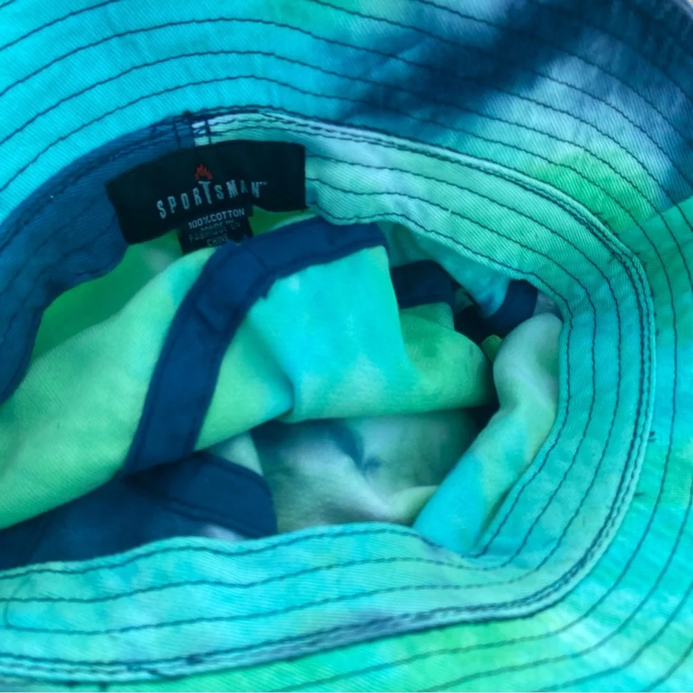 GoJet Airline Tie-Dye Bucket Hat in Teal and Aqua